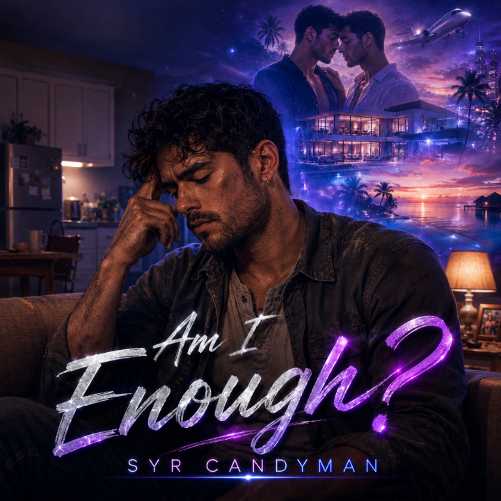 Am I Enough? Album art - blue collar man sitting and dreaming about a better more luxurious life