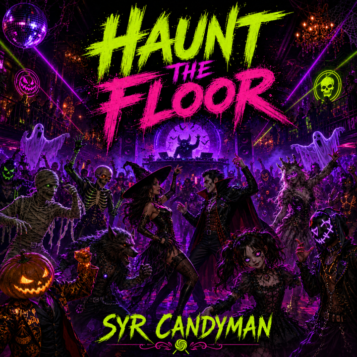 Haunt The Floor album art dance club with various monsters
