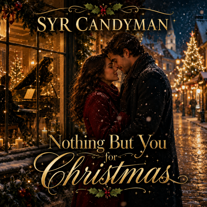 Nothing But You for Christmas album art - couple embraced in the snow