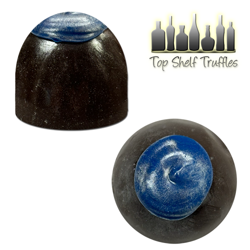 top and side view of Blue Star Truffles with Top Shelf Logo