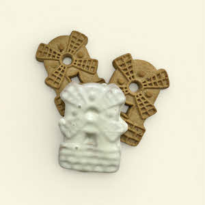 Classic Windmill shaped cookies two plain and one dipped in white chocolate